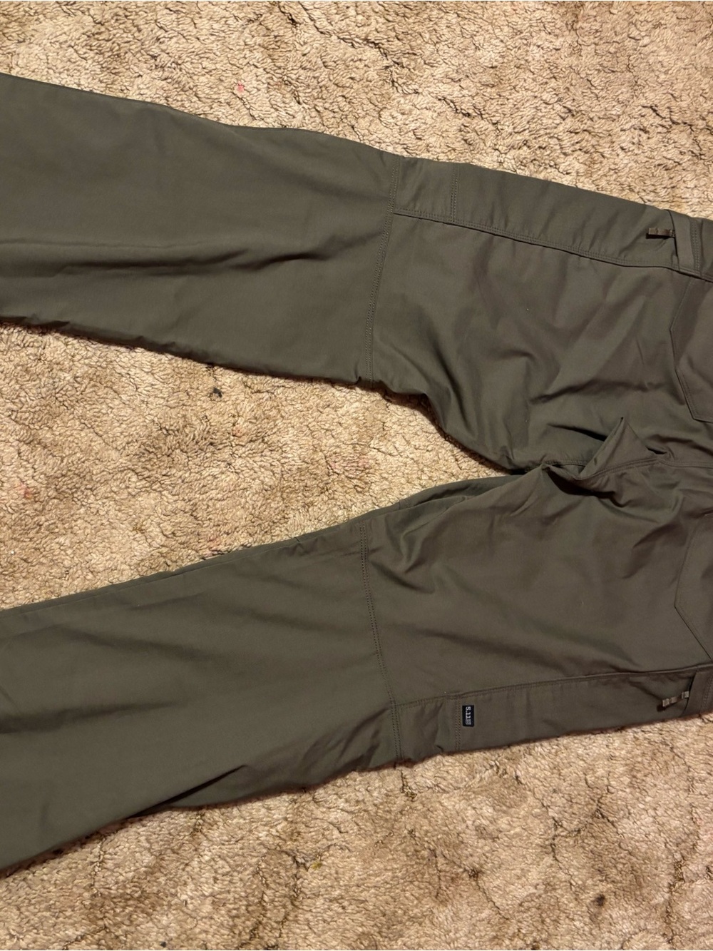 5.11 Tactical Men's Olive Pants with Reinforced Pockets - Picture 5 of 9